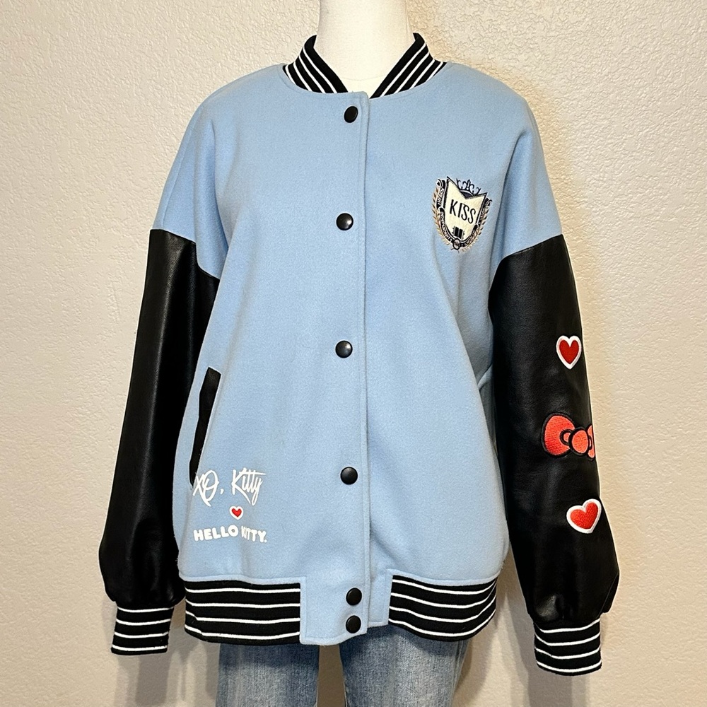 Hello Kitty Varsity Jacket – Light Blue & Black (XO, Kitty) - Picture 8 of 13